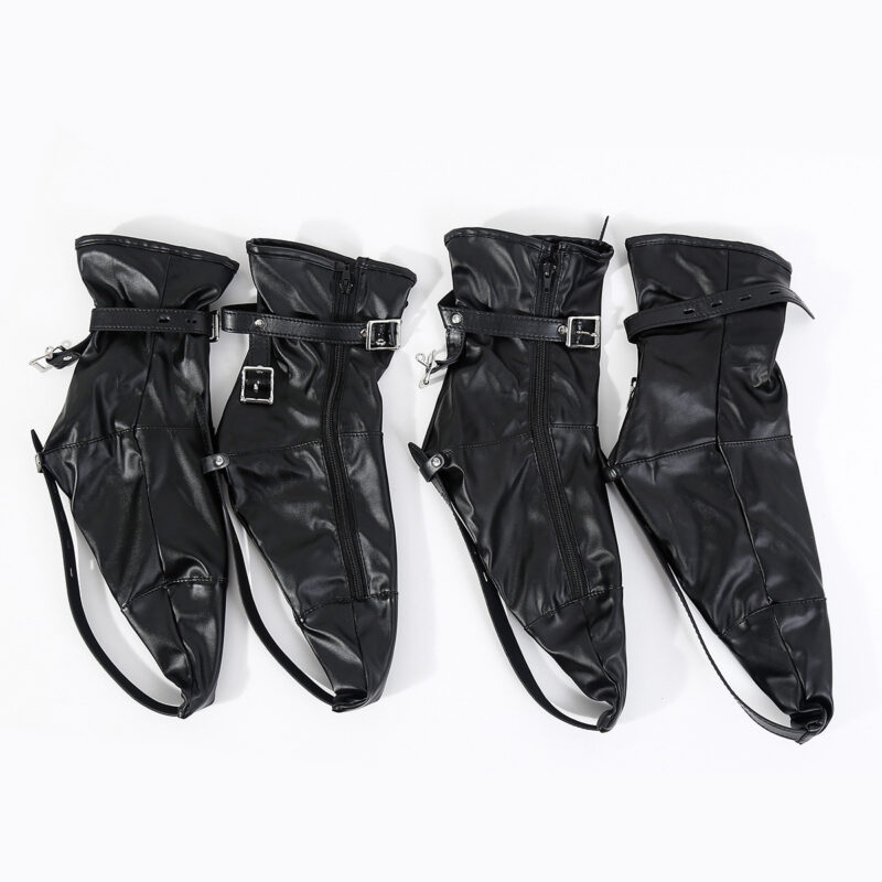 BDSM Bondage Leg Restraint Shoes – PU Leather Fetish Foot Binding Restraints for Role Play & Kinky Play - Image 5